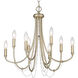 Kamila 8 Light 24 inch White Gold Chandelier Ceiling Light